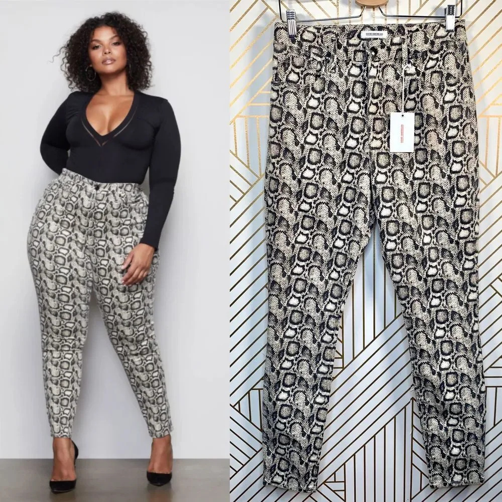 Good American Good‎ Legs Snake Print HighWaist Jean
